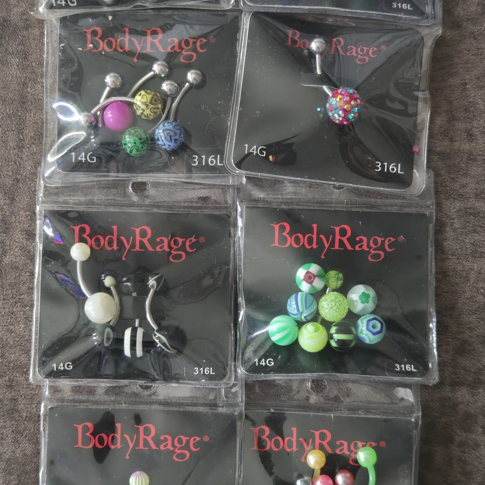 Body Rage Belly Rings Bundle Of 8